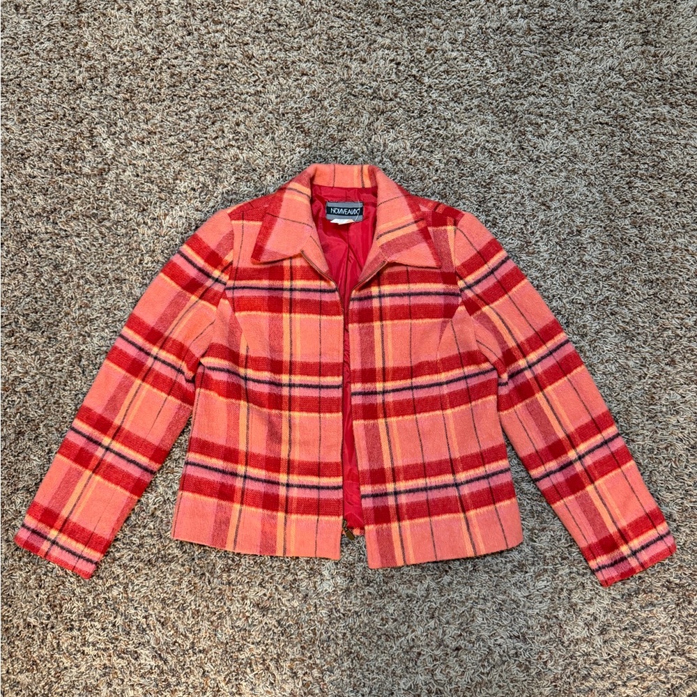 Women's Red Plaid Blazer